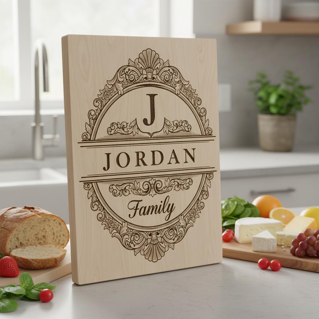 Bundle di design per taglieri monogramma, 53 decorazioni incise elaborate, tagliere per salumi con nome di famiglia - immagine 5