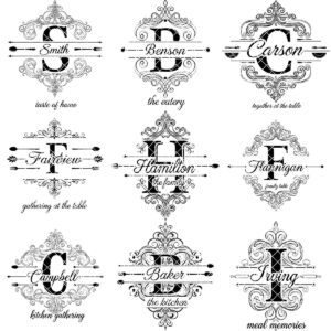 Monogram Bundle 52 Vintage Charcuterie Engraving Files for Family Name Signs