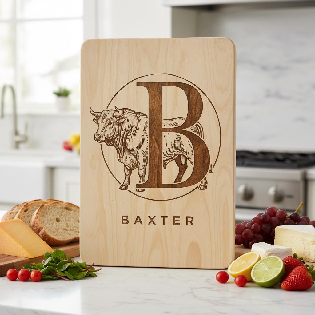 Monogram Bundle for Charcuterie Boards, Vintage Animal Letters, Engraving Gift