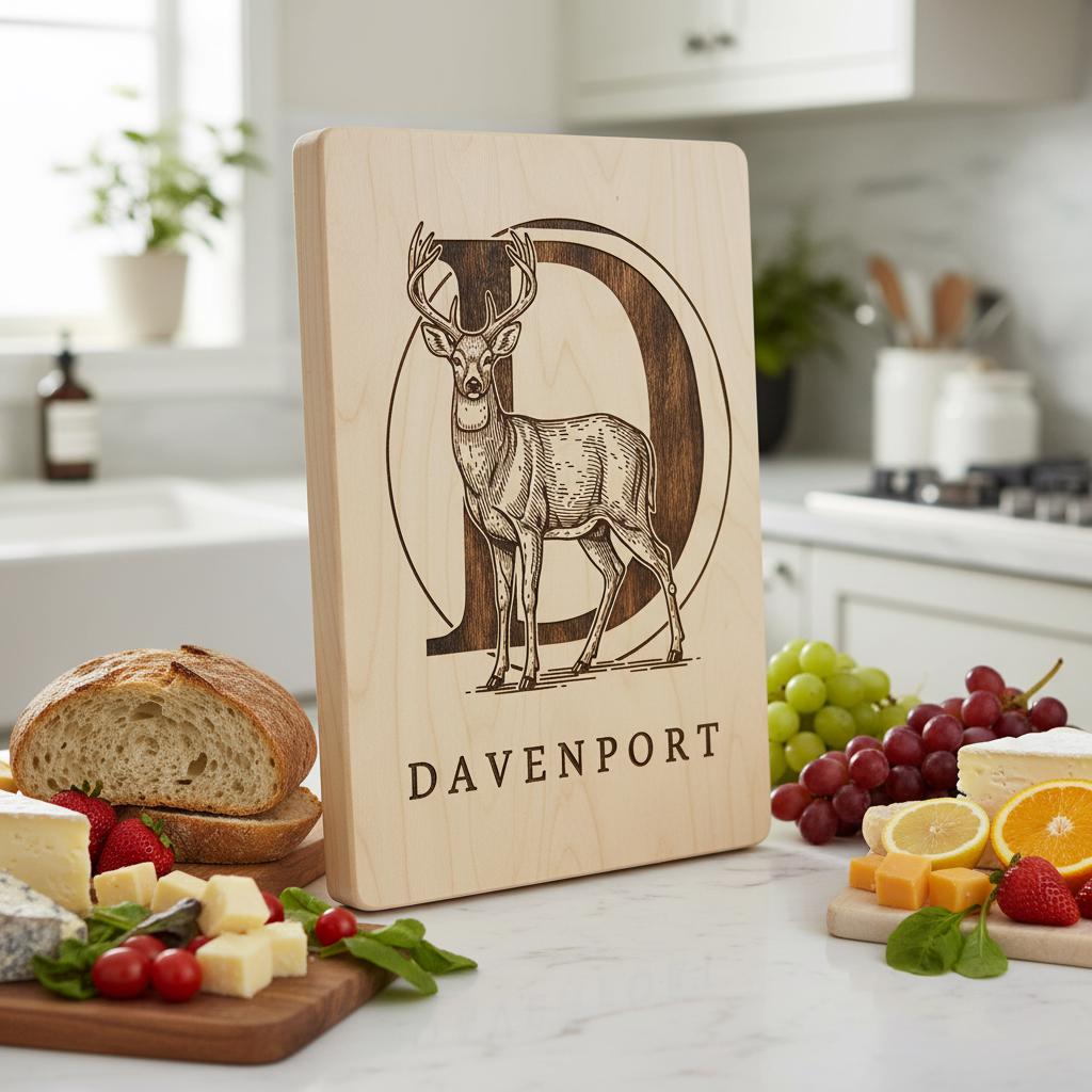 Monogram Bundle for Charcuterie Boards, Vintage Animal Letters, Engraving Gift