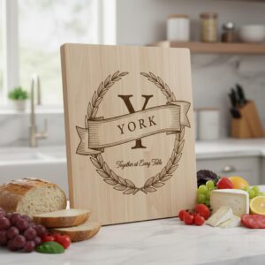 Monogram Charcuterie Board Bundle with 54 Engraving Designs for Personalized Gifts