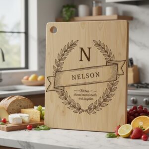 Monogram Charcuterie Board Bundle with 54 Engraving Designs for Personalized Gifts