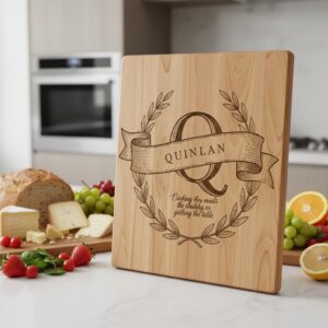 Monogram Charcuterie Board Bundle with 54 Engraving Designs for Personalized Gifts