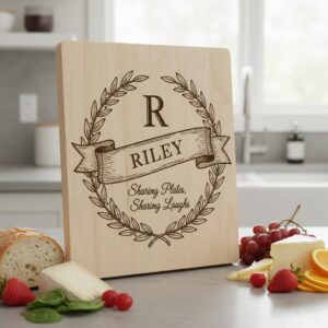 Monogram Charcuterie Board Bundle with 54 Engraving Designs for Personalized Gifts