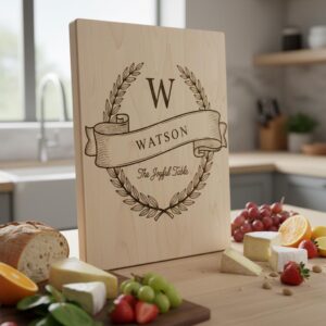 Monogram Charcuterie Board Bundle with 54 Engraving Designs for Personalized Gifts
