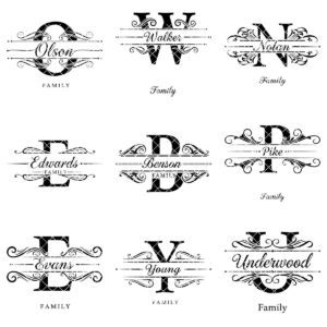 Monogram Charcuterie Board Designs, Family Name Engraving Files for Personalized Boards