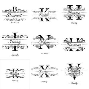 Monogram Charcuterie Board Designs, Family Name Engraving Files for Personalized Boards