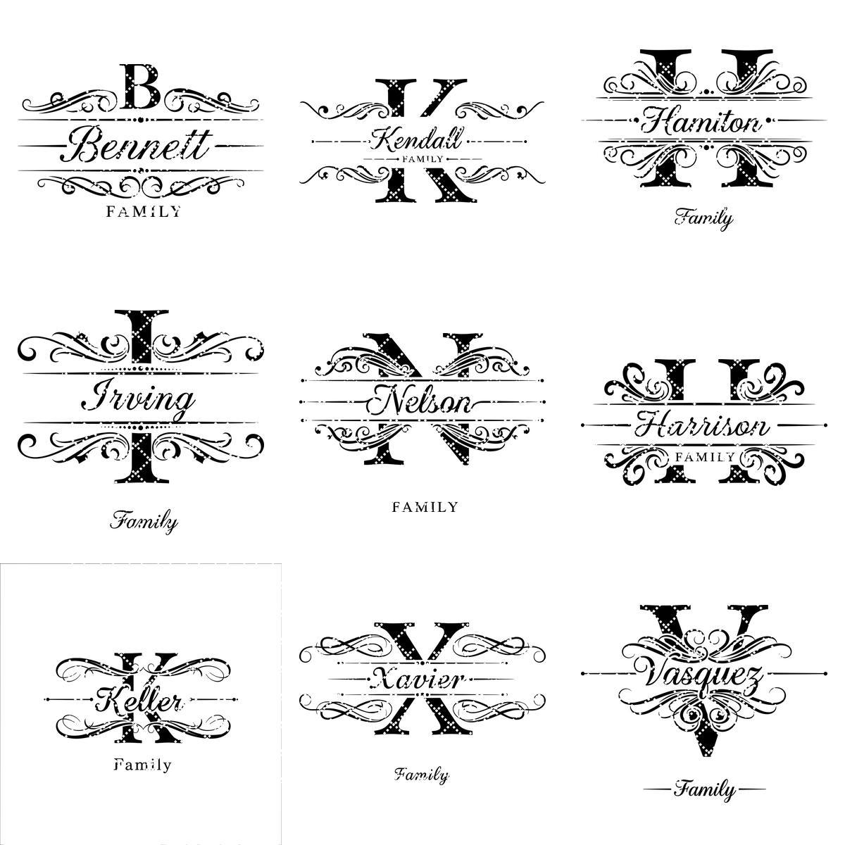 Monogram Charcuterie Board Designs, Family Name Engraving Files for Personalized Boards