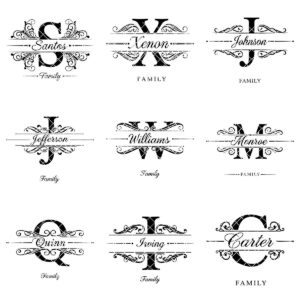 Monogram Charcuterie Board Designs, Family Name Engraving Files for Personalized Boards