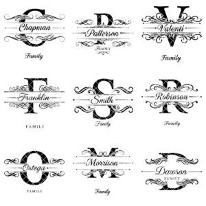 Monogram Charcuterie Board Designs, Family Name Engraving Files for Personalized Boards