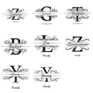 Monogram Charcuterie Board Designs, Family Name Engraving Files for Personalized Boards