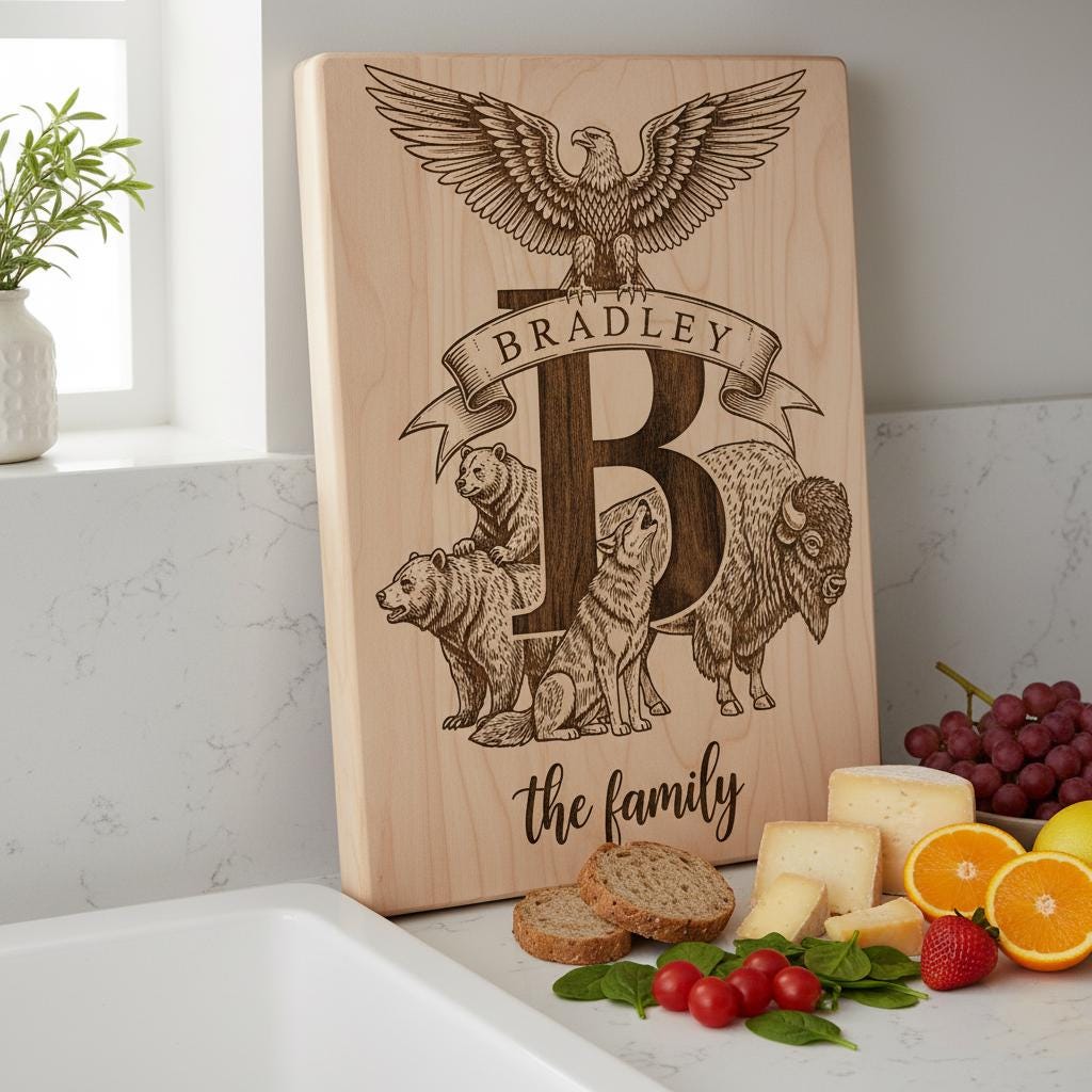 Monogramm Gravurbrett Bundle, 53 rustikale Designs für personalisierte Charcuterie Geschenke – Bild 2