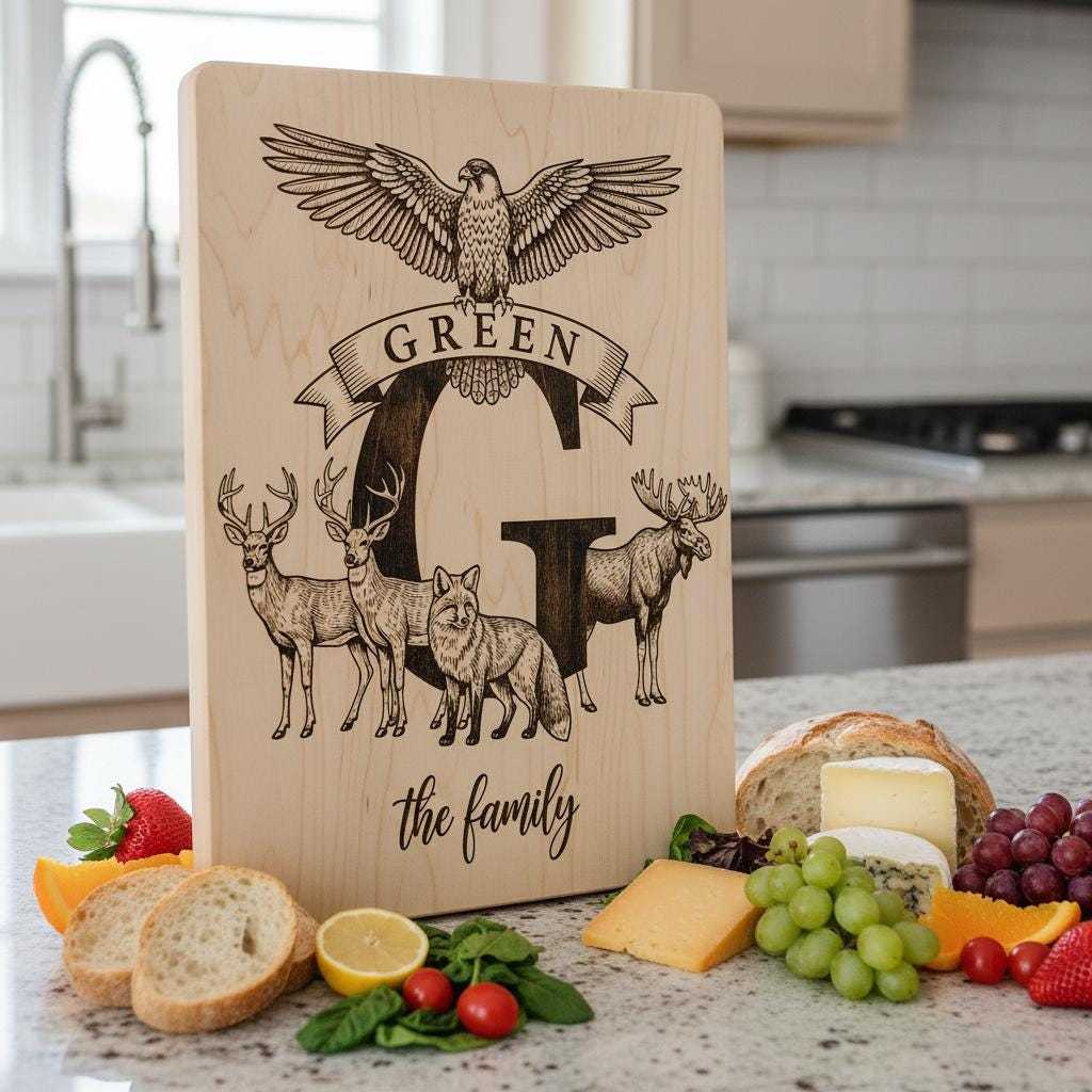 Monogramm Gravurbrett Bundle, 53 rustikale Designs für personalisierte Charcuterie Geschenke – Bild 4