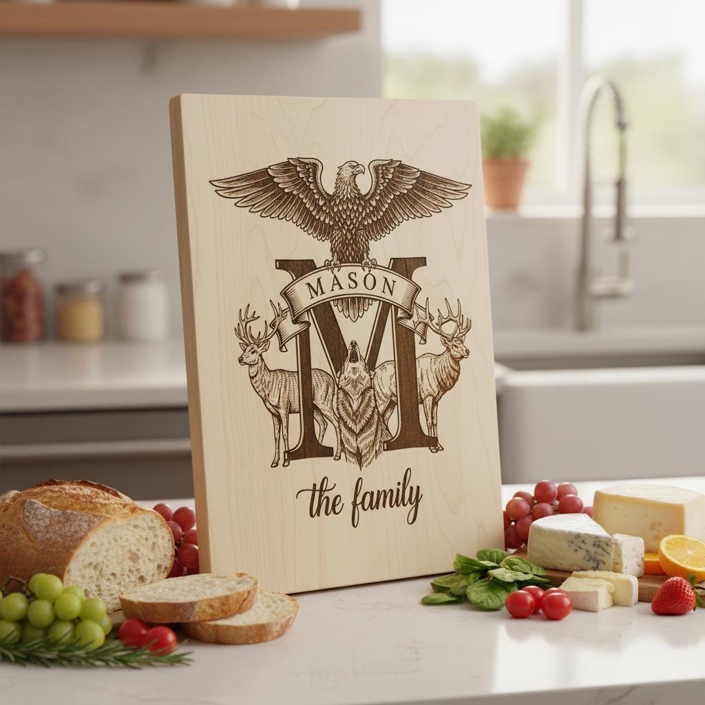 Monogramm Gravurbrett Bundle, 53 rustikale Designs für personalisierte Charcuterie Geschenke – Bild 6