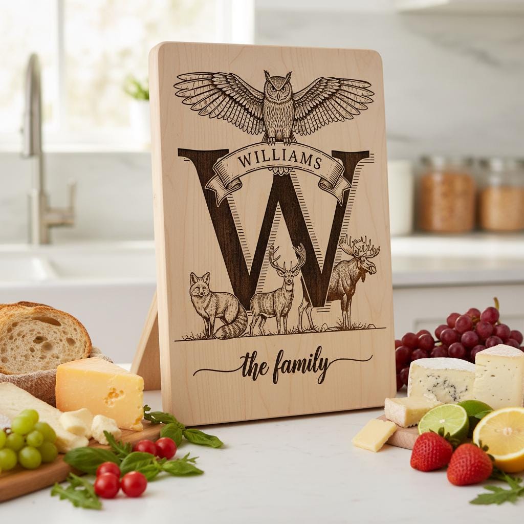 Monogramm Gravurbrett Bundle, 53 rustikale Designs für personalisierte Charcuterie Geschenke – Bild 9