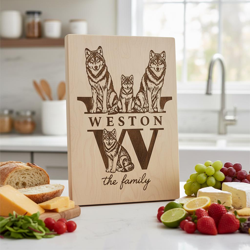Monogramm-Gravurdateien, Rustikale Tierfamiliennamen-Designs für Wurstplatten – Bild 9