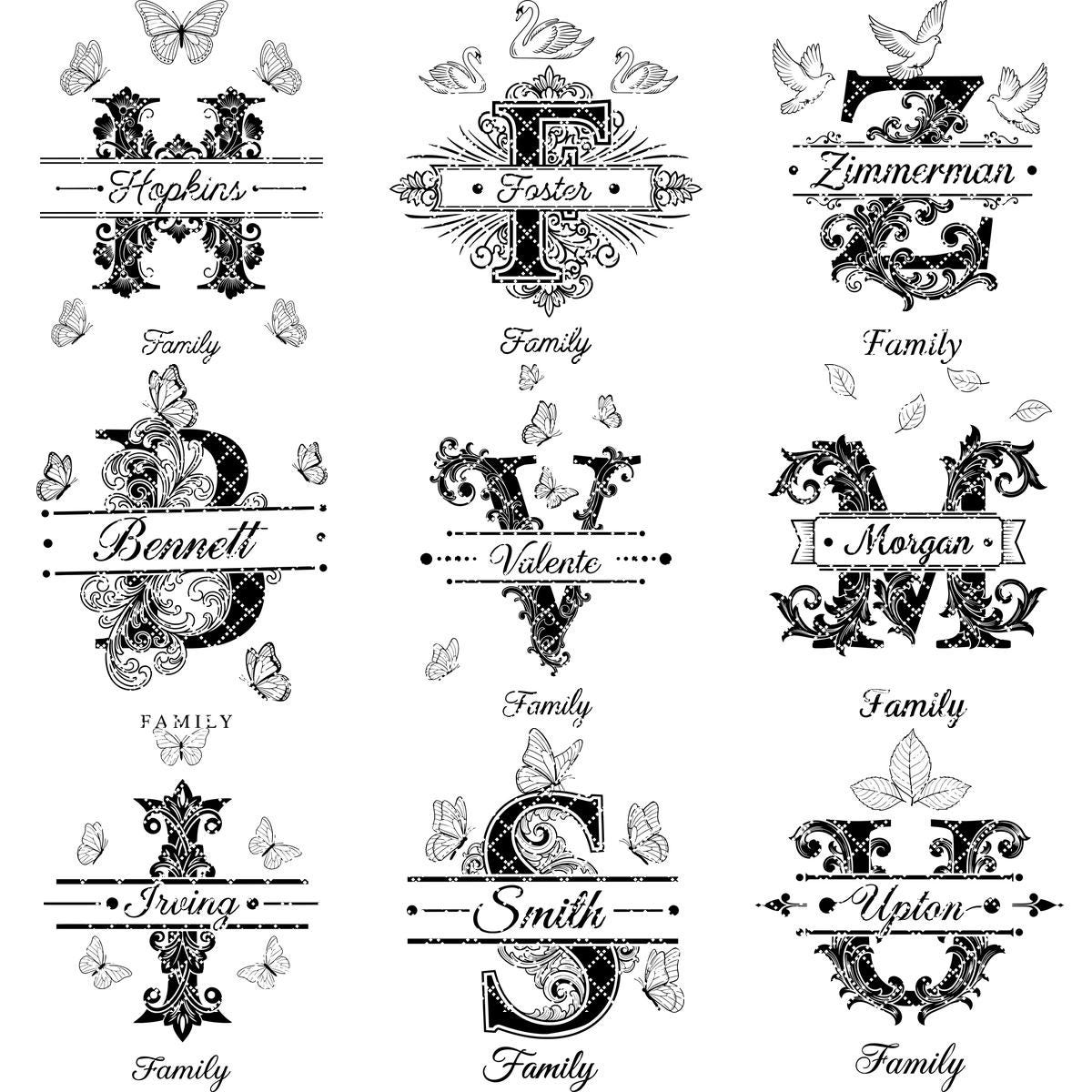 Modèles de planches à charcuterie personnalisées avec monogramme familial, fichiers de gravure, ensemble personnalisé – Image 11