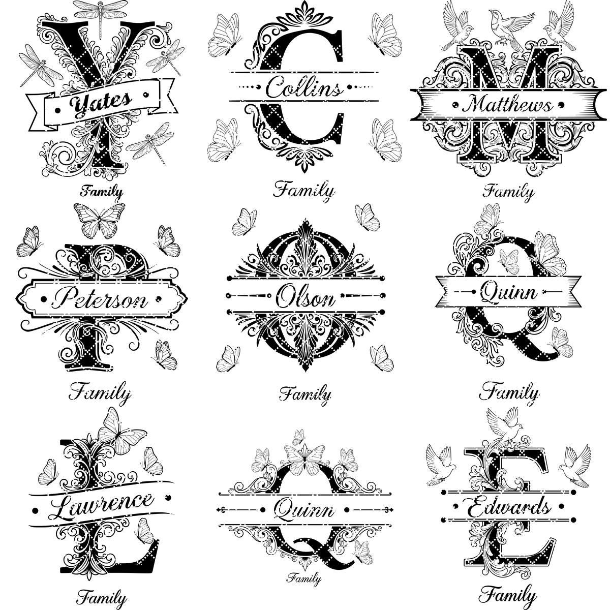 Modèles de planches à charcuterie personnalisées avec monogramme familial, fichiers de gravure, ensemble personnalisé – Image 14