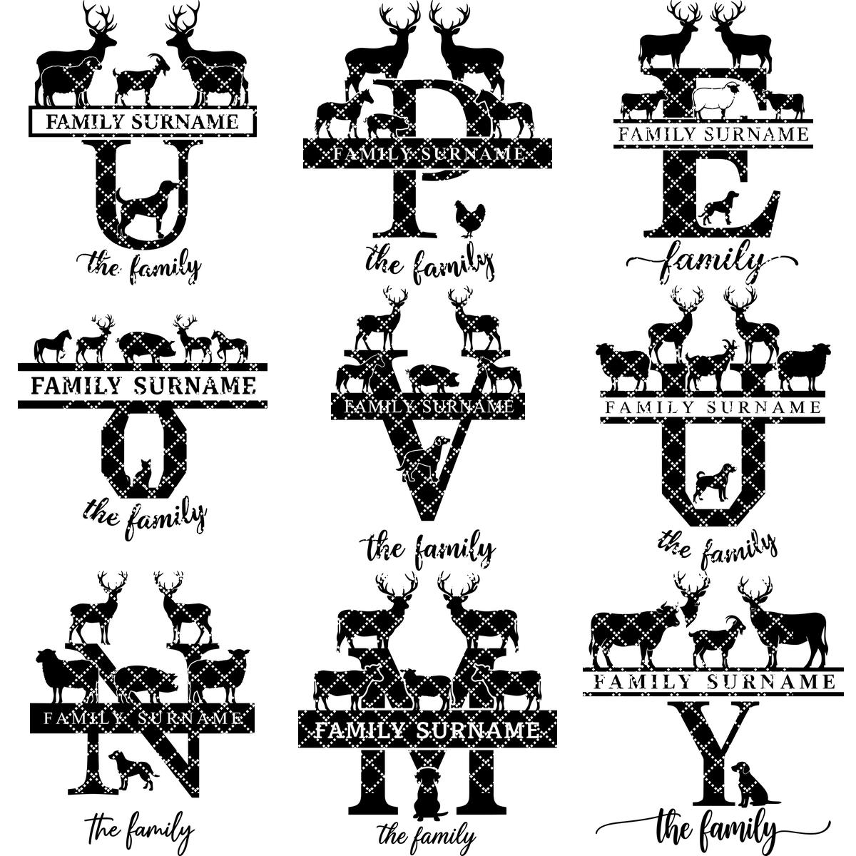Monogramm Bauernhof Tier Bundle, 74 Lasergravur Designs, Charcuterie Board Dateien – Bild 11