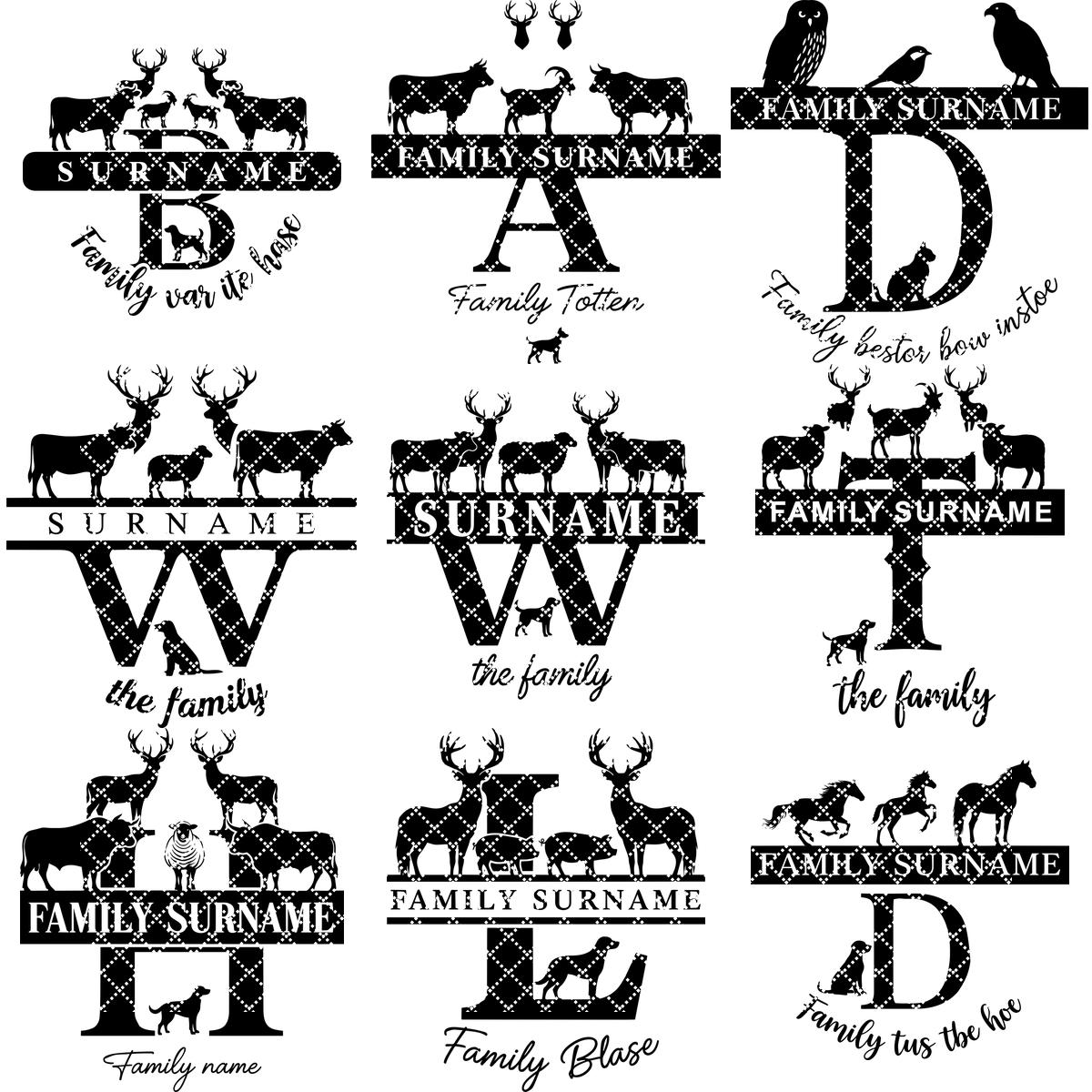 Monogramm Bauernhof Tier Bundle, 74 Lasergravur Designs, Charcuterie Board Dateien – Bild 13