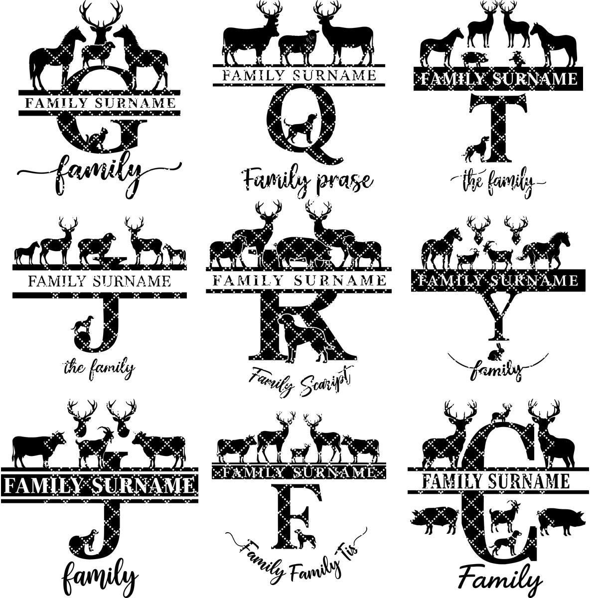Monogramm Bauernhof Tier Bundle, 74 Lasergravur Designs, Charcuterie Board Dateien – Bild 14