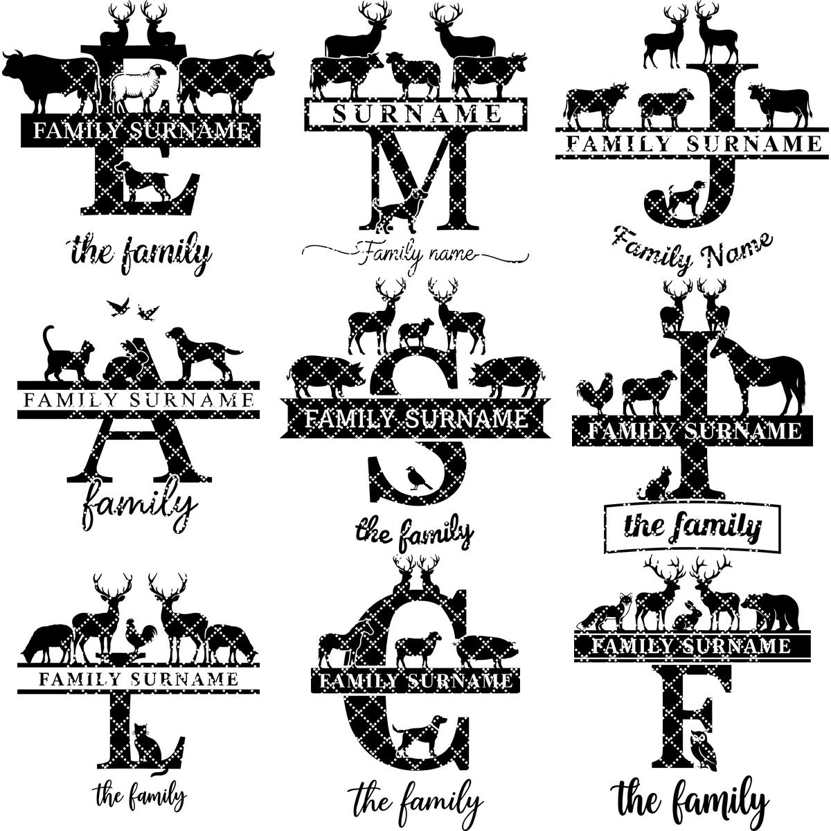 Monogramm Bauernhof Tier Bundle, 74 Lasergravur Designs, Charcuterie Board Dateien – Bild 15