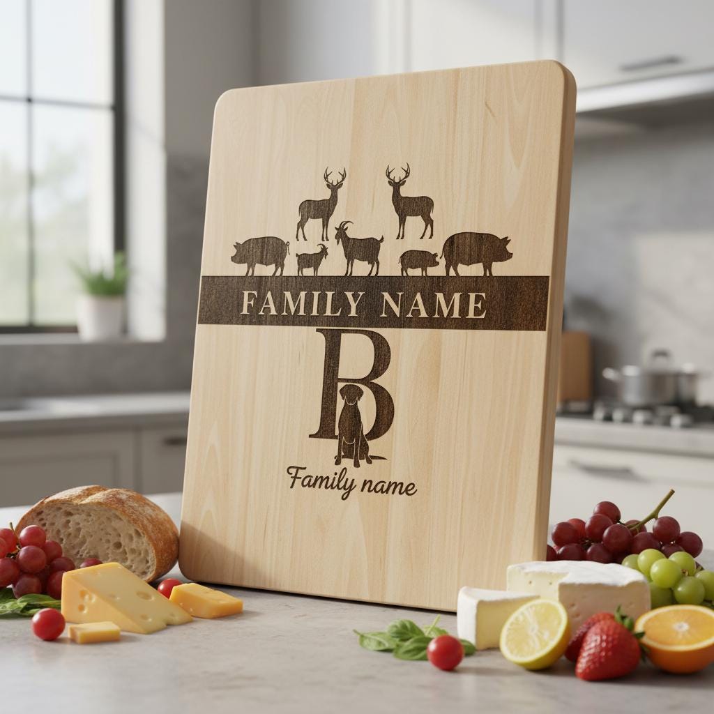 Monogramm Bauernhof Tier Bundle, 74 Lasergravur Designs, Charcuterie Board Dateien – Bild 2
