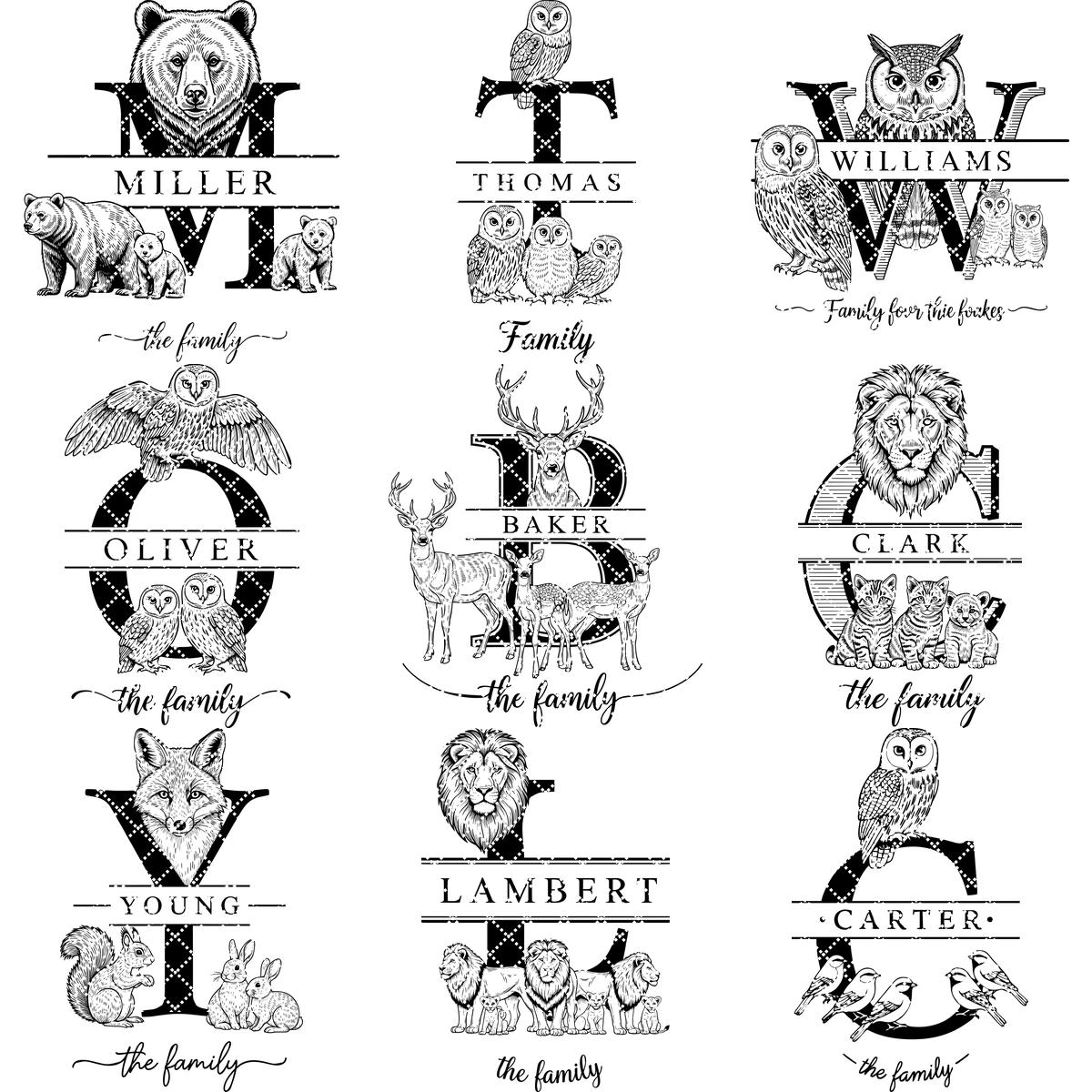 Fichier de gravure Monogramme Ferme Charcuterie, Pack Alphabet Nom de Famille – Image 11