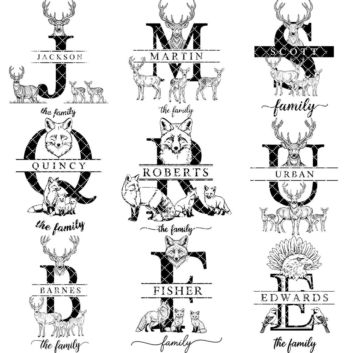 Fichier de gravure Monogramme Ferme Charcuterie, Pack Alphabet Nom de Famille – Image 13