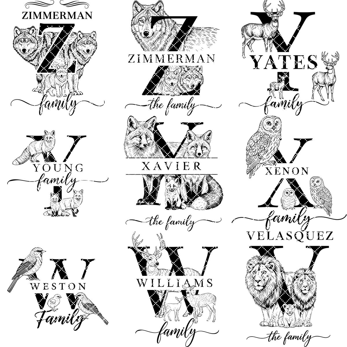 Monogramm Laser Gravur Tier Designs Bundle für Wurstplatten, Geschenke, Schilder – Bild 10