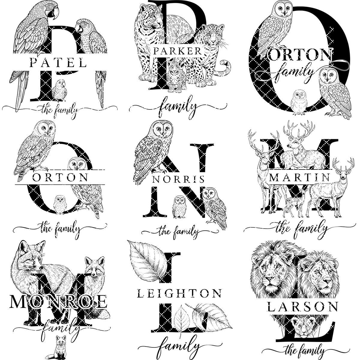 Monogramm Laser Gravur Tier Designs Bundle für Wurstplatten, Geschenke, Schilder – Bild 12