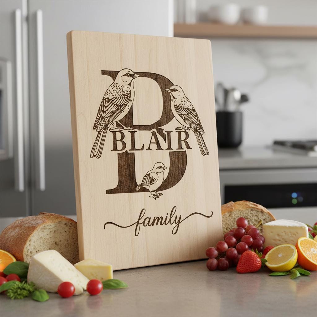Monogramm Laser Gravur Tier Designs Bundle für Wurstplatten, Geschenke, Schilder – Bild 2