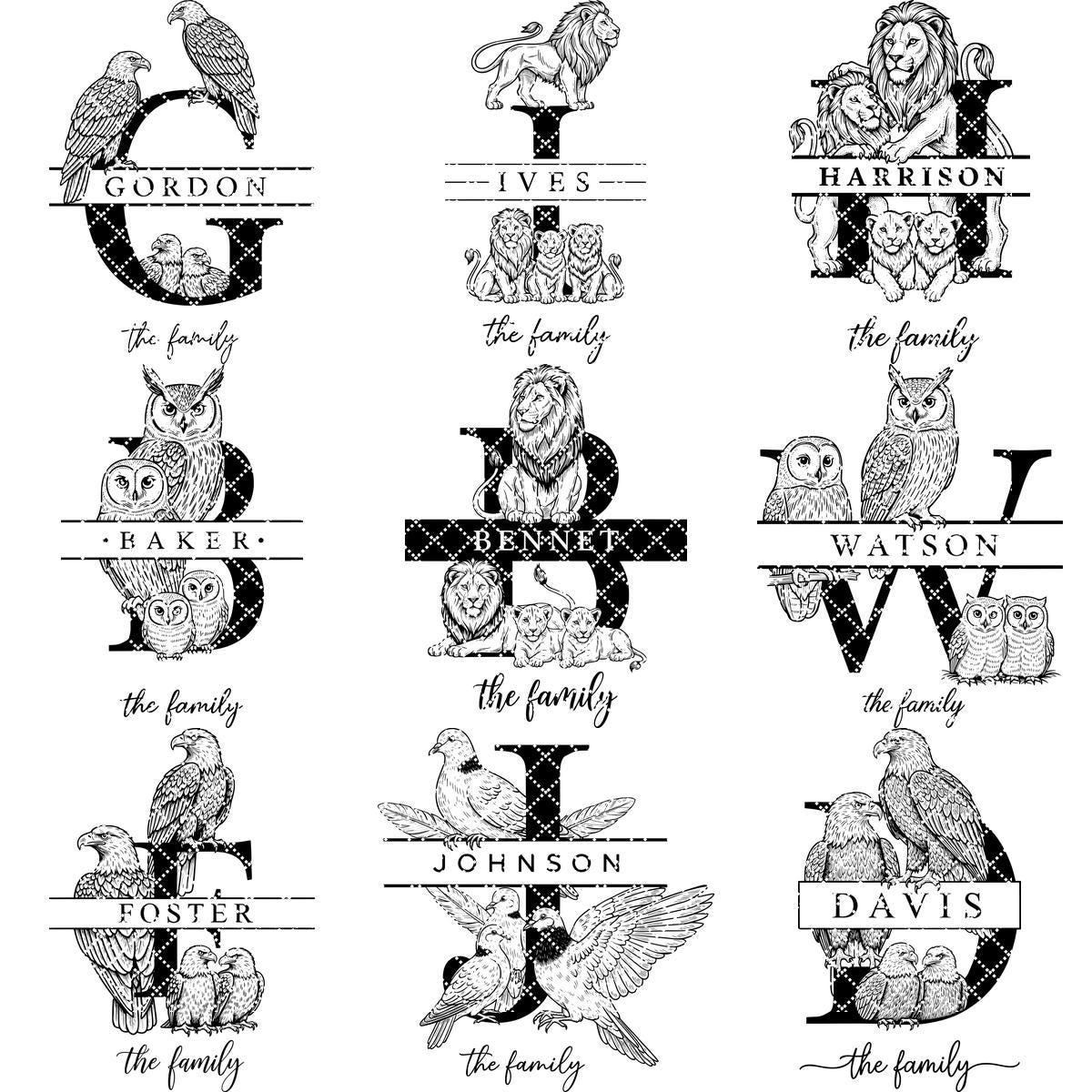Monogramm Schwan Laser Gravur Designs, personalisierte Charcuterie-Board Rahmen, Familienname – Bild 10