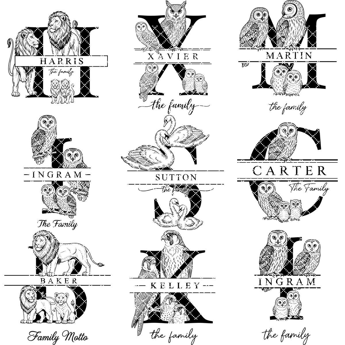 Monogramm Schwan Laser Gravur Designs, personalisierte Charcuterie-Board Rahmen, Familienname – Bild 13