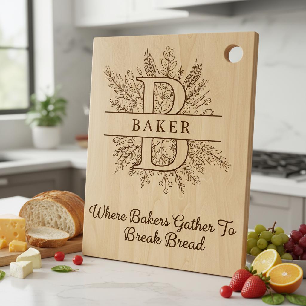 Personalisiertes Monogramm Brettchen Bundle, 52 Gravurdateien, Botanische Familiennamen Designs – Bild 2