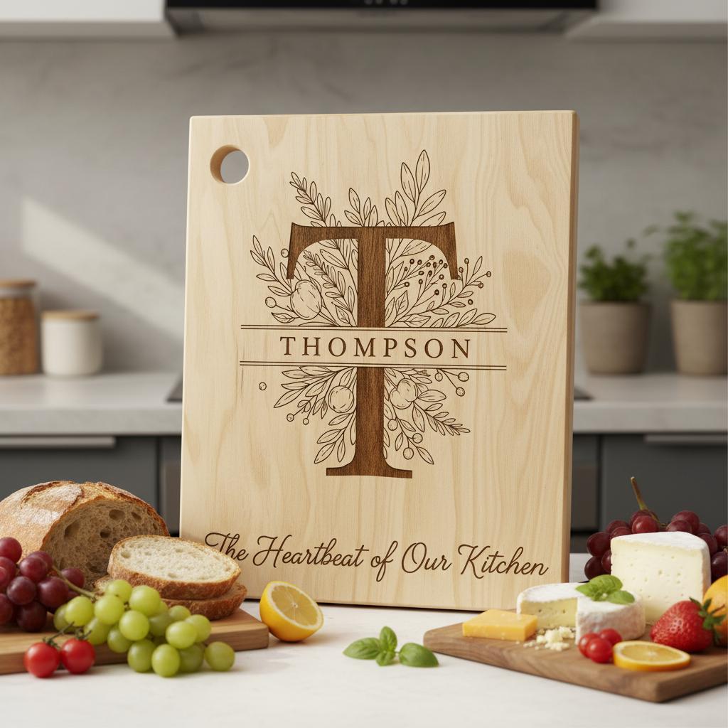 Personalisiertes Monogramm Brettchen Bundle, 52 Gravurdateien, Botanische Familiennamen Designs – Bild 8