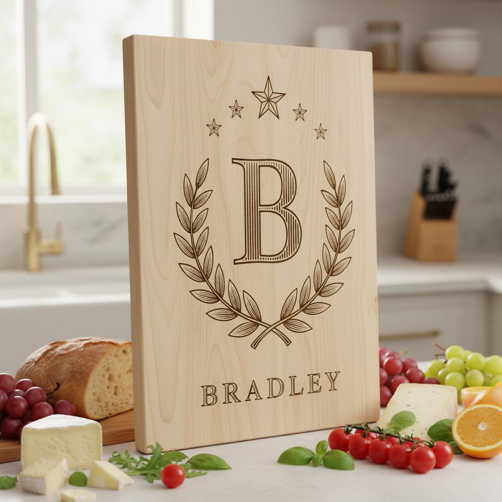 Personalisiertes Monogramm-Bundle für Lasergravur, Wurstplatten, Hochzeitsdeko – Bild 2