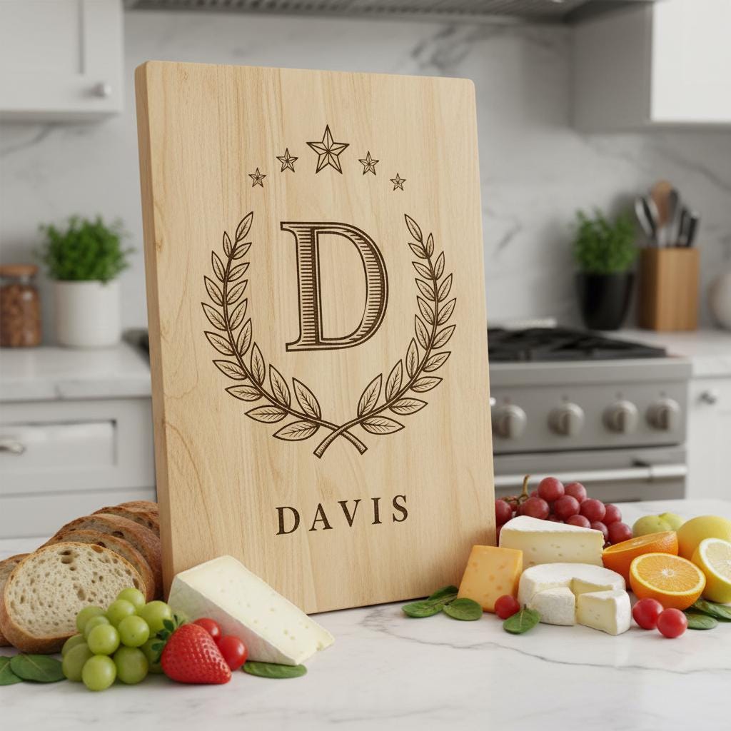 Personalisiertes Monogramm-Bundle für Lasergravur, Wurstplatten, Hochzeitsdeko – Bild 3