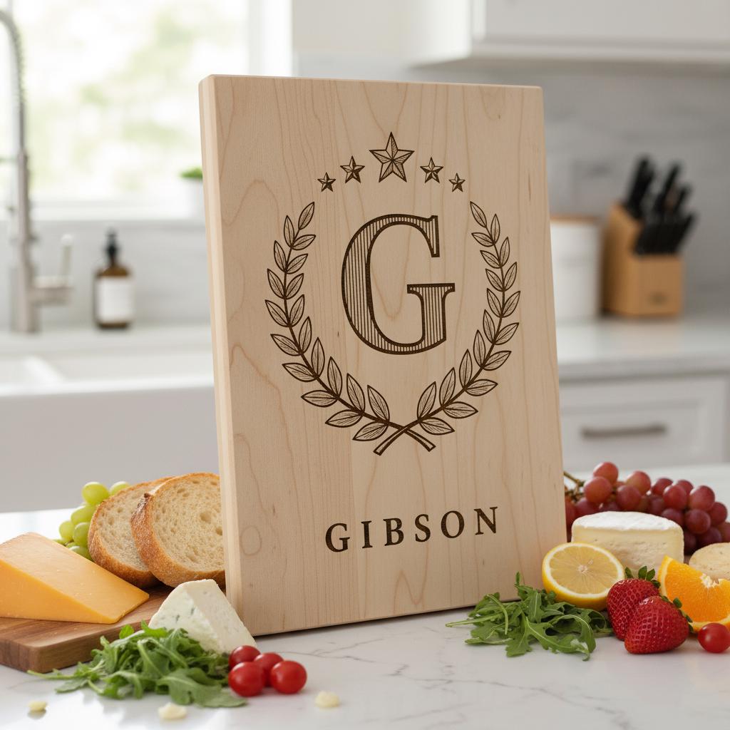 Personalisiertes Monogramm-Bundle für Lasergravur, Wurstplatten, Hochzeitsdeko – Bild 4