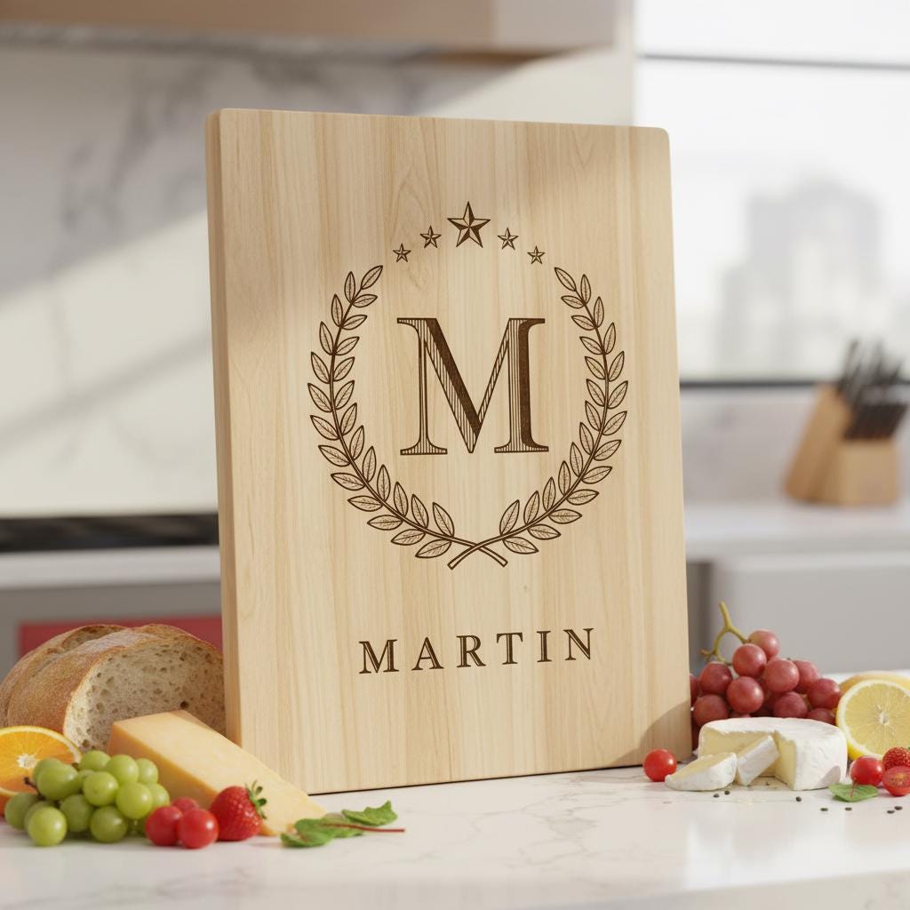 Personalisiertes Monogramm-Bundle für Lasergravur, Wurstplatten, Hochzeitsdeko – Bild 6
