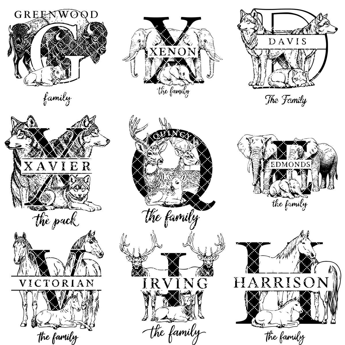 Rustikales Monogramm Tier-Bundle, Familiennamen Gravur Designs für Charcuterie-Geschenke – Bild 12
