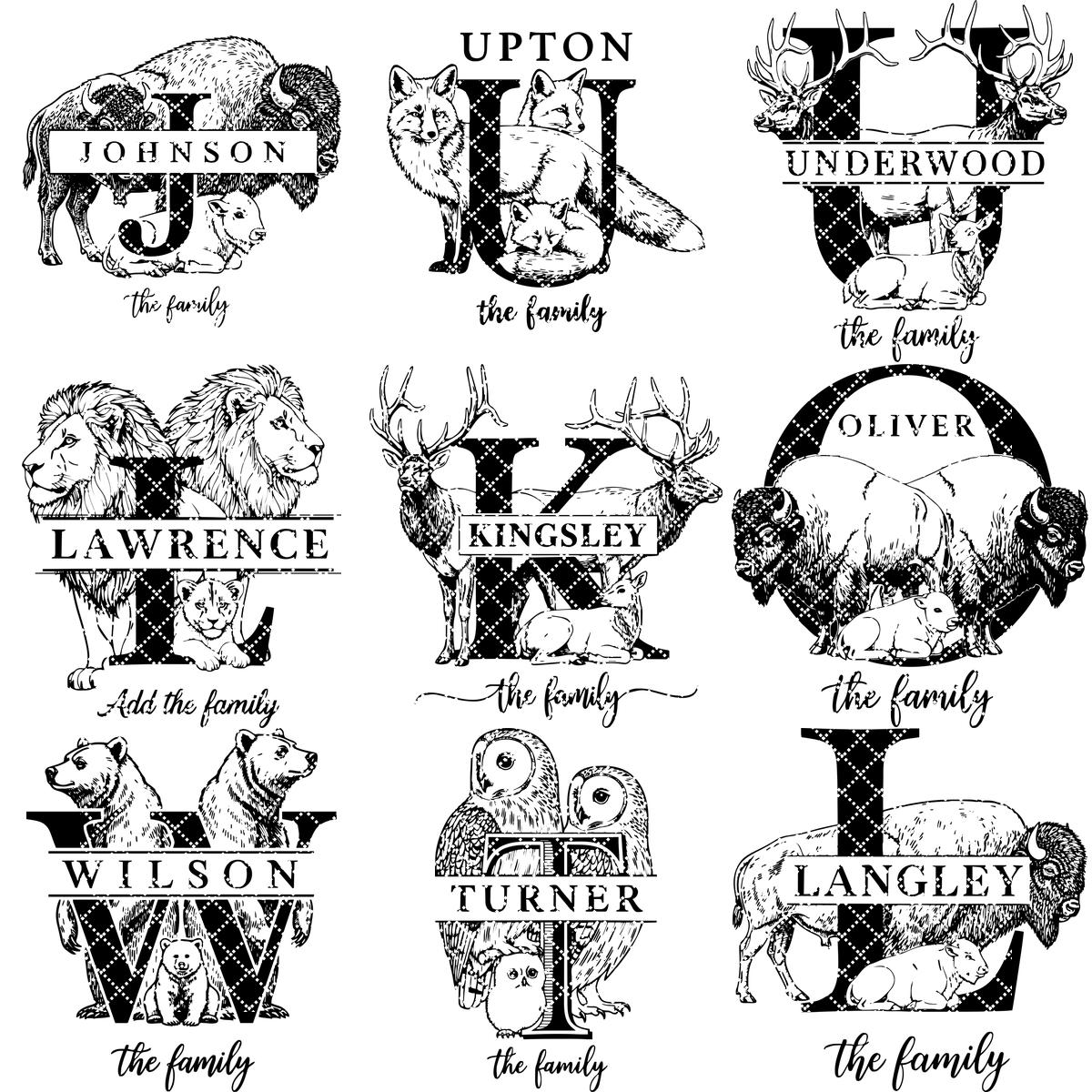 Rustikales Monogramm Tier-Bundle, Familiennamen Gravur Designs für Charcuterie-Geschenke – Bild 13