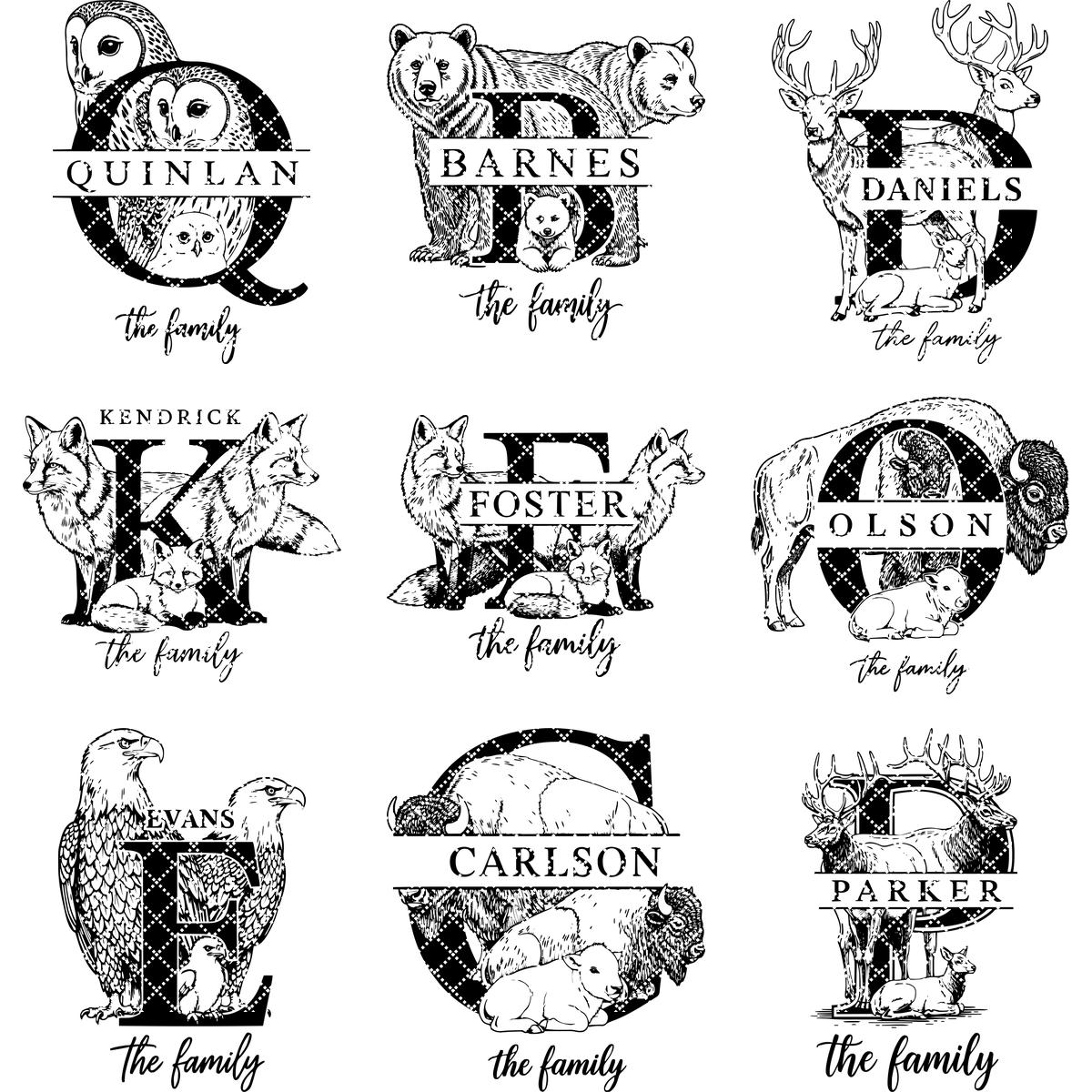 Rustikales Monogramm Tier-Bundle, Familiennamen Gravur Designs für Charcuterie-Geschenke – Bild 14