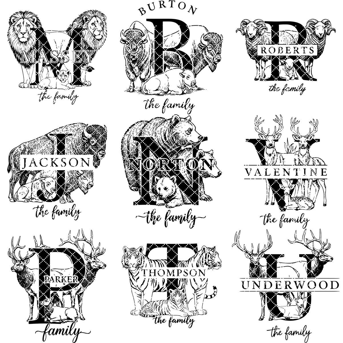 Rustikales Monogramm Tier-Bundle, Familiennamen Gravur Designs für Charcuterie-Geschenke – Bild 15
