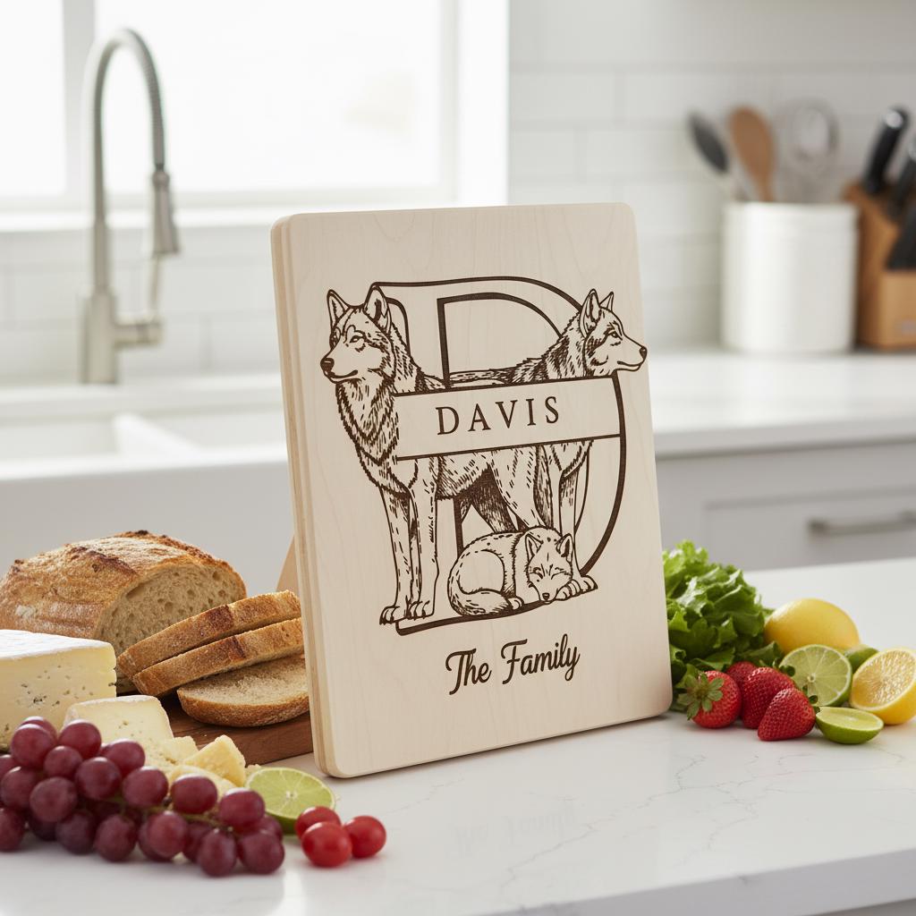 Rustikales Monogramm Tier-Bundle, Familiennamen Gravur Designs für Charcuterie-Geschenke – Bild 3