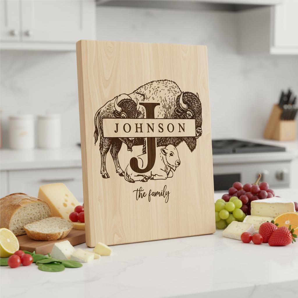 Rustikales Monogramm Tier-Bundle, Familiennamen Gravur Designs für Charcuterie-Geschenke – Bild 5