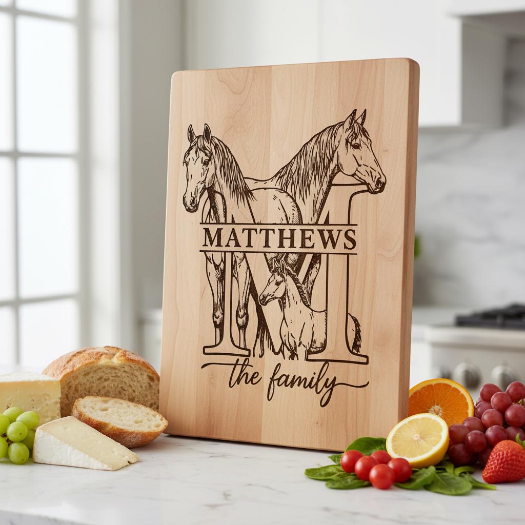 Rustikales Monogramm Tier-Bundle, Familiennamen Gravur Designs für Charcuterie-Geschenke – Bild 6