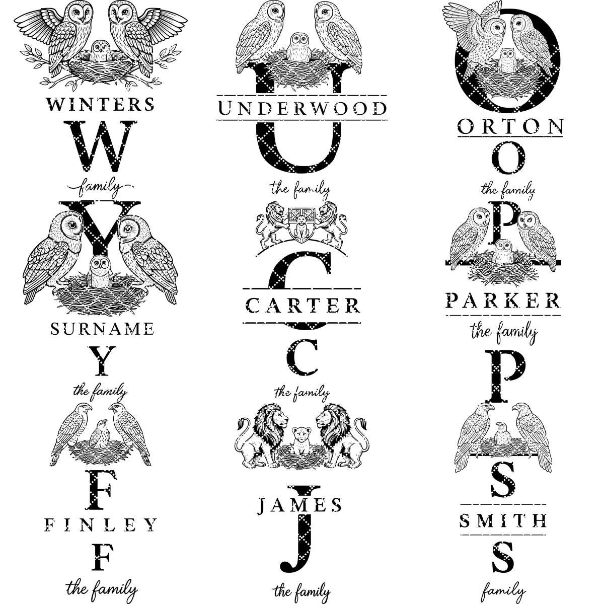 Rustikales Monogramm Familiennamensschild, Wald Charcuterie Gravurdateien, Bauernhaus Dekor – Bild 14