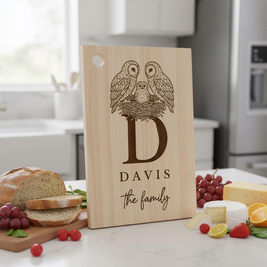 Rustikales Monogramm Familiennamensschild, Wald Charcuterie Gravurdateien, Bauernhaus Dekor – Bild 3