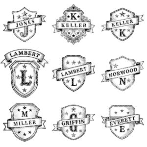 Shield Monogram Bundle, Wooden Name Sign Designs for Laser Engraving, Gifts